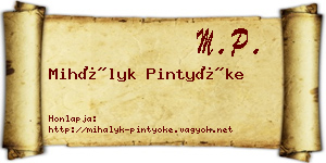 Mihályk Pintyőke névjegykártya